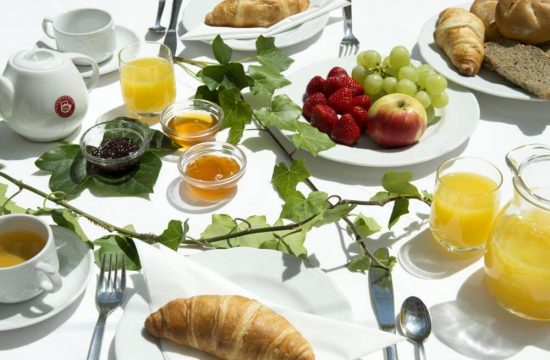 Breakfast table at Hotel Bergblick